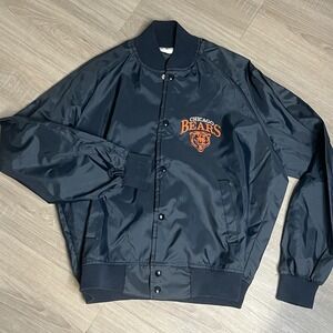 Chicago Bear Chalk Line Satin Vintage 80’s Windbreaker Jacket NFL Football Large